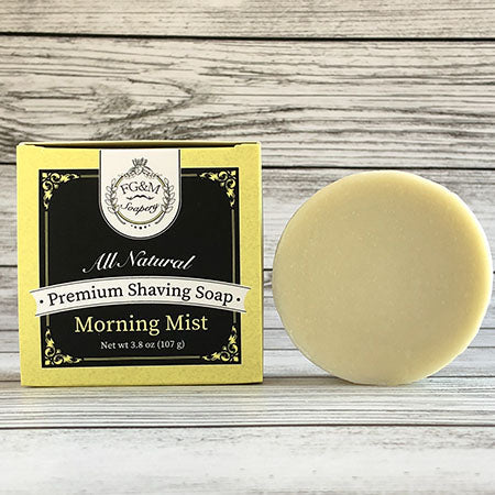 all natural shaving soap puck with Tradewind package