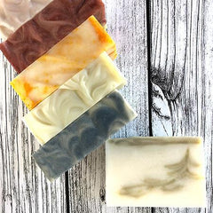 natural bath soap bars showing six different soaps
