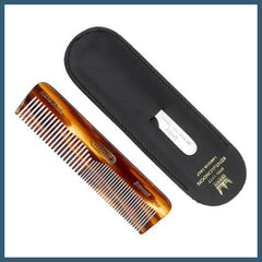 Kent Pocket Comb with Nail File in a Leather Case - NU19