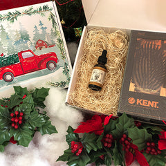 Holiday Gift Pack - Beard Oil and Kent Men's Finest Pure Bristle Oval Brush
