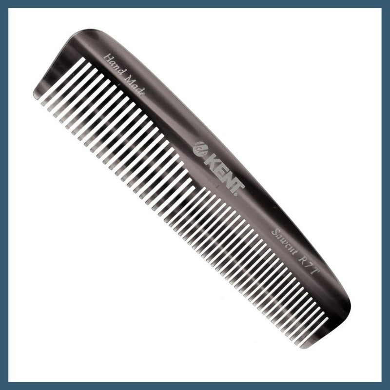 Kent Handmade Pocket Comb Thick/Fine Hair - R7TG - Graphite